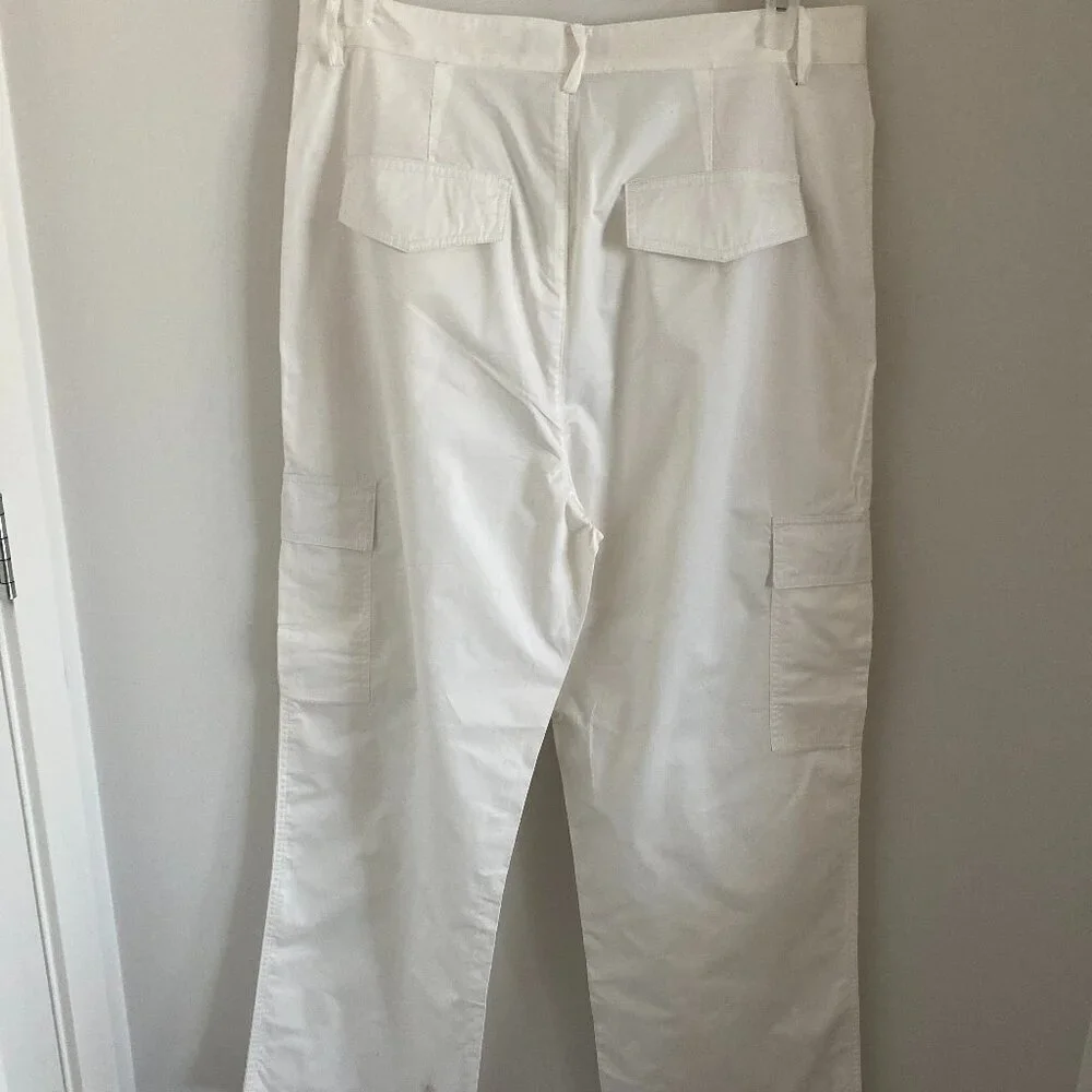 ZARA WOMEN HIGH RISE WIDE CARGO PANTS COTTON BLEND SIZE XL - Picture 5 of 5